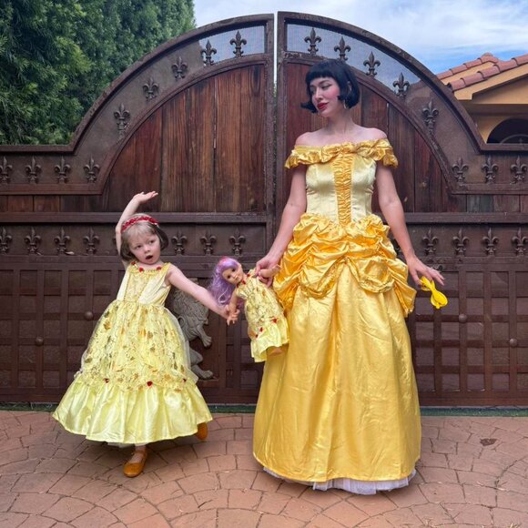 Little adventures Yellow Disney Belle costume dress women’s size 2-4 - Picture 3 of 6